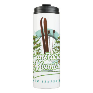 Garrafa Térmica Gunstock Mountain New Hampshire ski poster Café