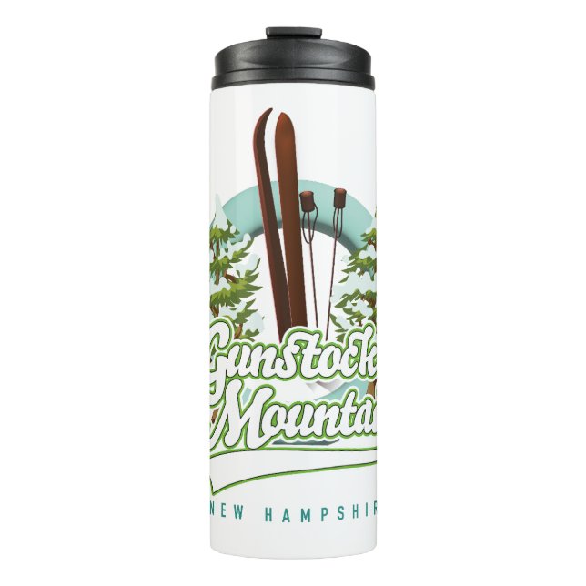 Garrafa Térmica Gunstock Mountain New Hampshire ski poster Café (Frente)