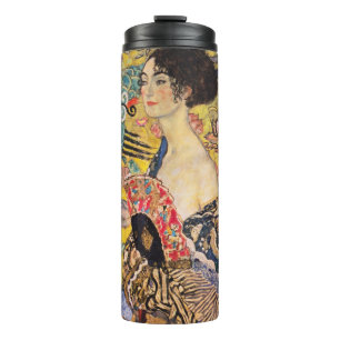 Garrafa Térmica Gustav Klimt - Senhora com ventilador