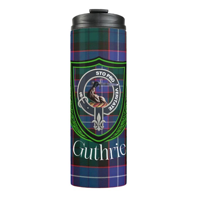 Garrafa Térmica Guthrie Scottish Clan Tartan & Crest (Frente)