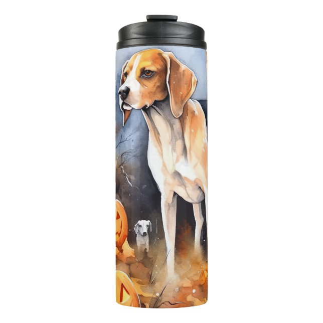 Garrafa Térmica Halloween American English Foxhound Com Pumpkins (Frente)