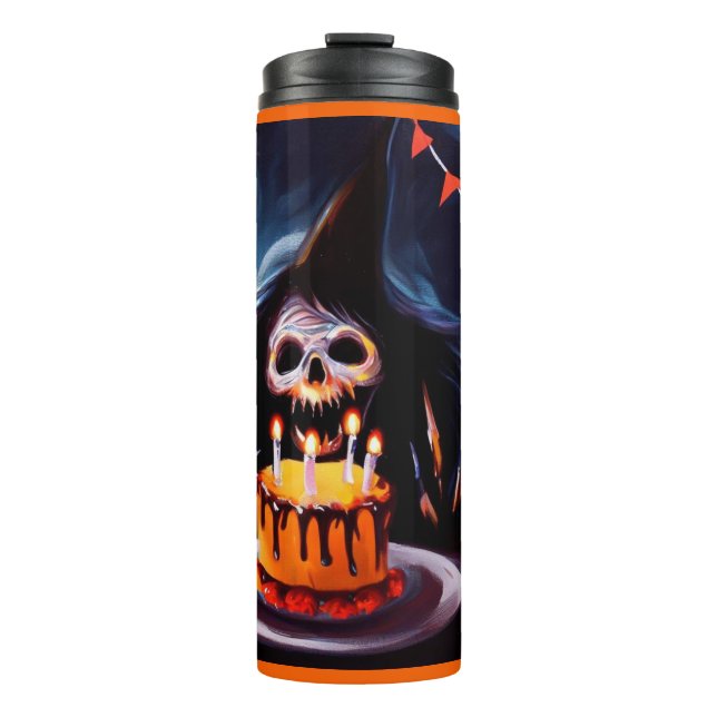 Garrafa Térmica Halloween - Aniversário 4 (Frente)