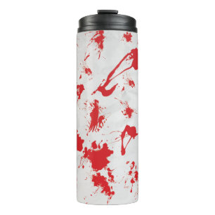 Garrafa Térmica Halloween Assustador Splatter Vermelho Branco