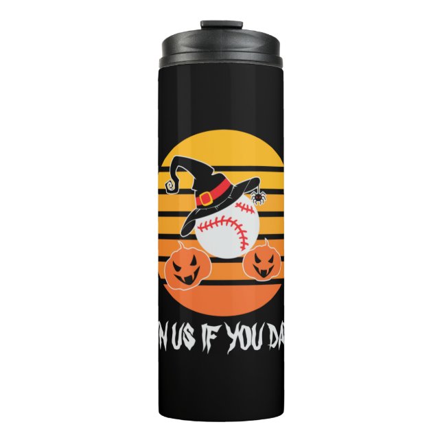Garrafa Térmica Halloween Baseball Halloween Witch Hat Pumpkin (Frente)