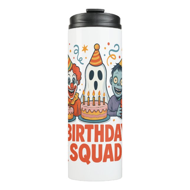 Garrafa Térmica Halloween Birthday Squad Clowy Clowy Clowy Ghost Z (Frente)