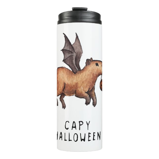 Garrafa Térmica Halloween Capybara (Frente)