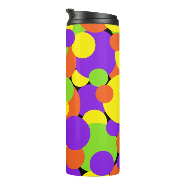 Garrafa Térmica Halloween Colors | Círculos | (Rotação à direita)