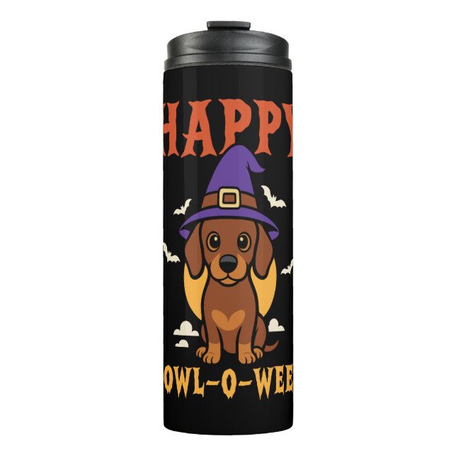 Garrafa Térmica Halloween Dachshund Dog (Frente)