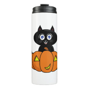 Garrafa Térmica Halloween de Gato Negro Bonito
