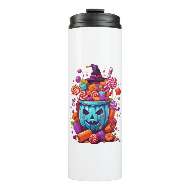 Garrafa Térmica Halloween engraçado  (Frente)