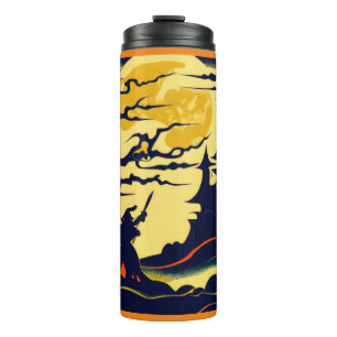 Garrafa Térmica Halloween - Estilo de recorte de madeira 1