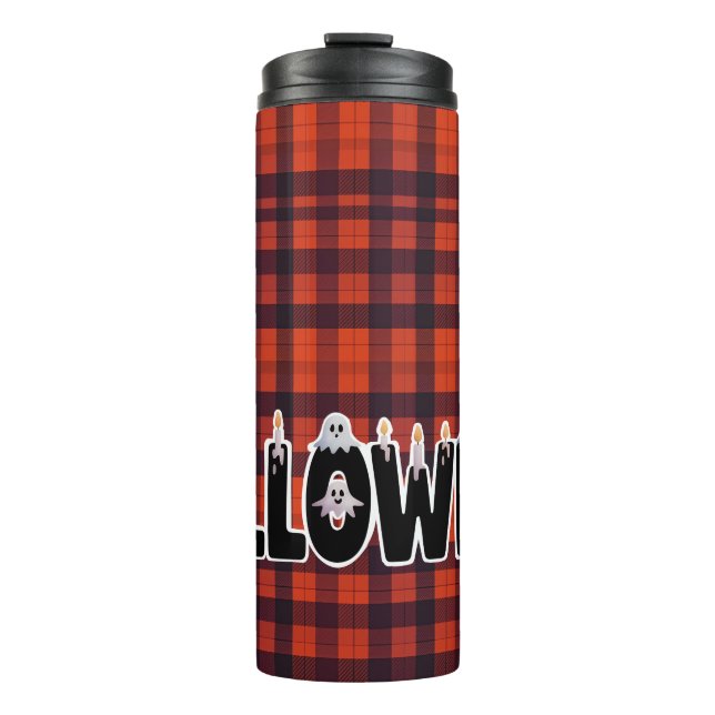Garrafa Térmica Halloween Ghost Candle Lettering (Frente)