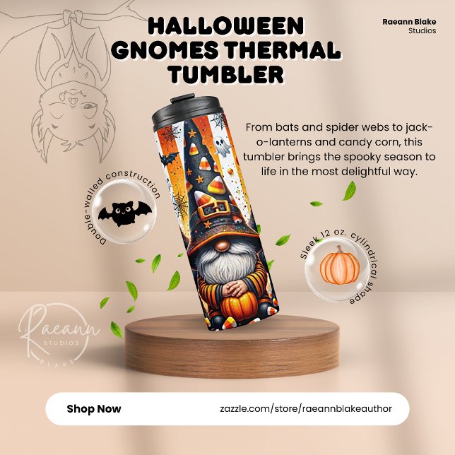 Garrafa Térmica Halloween Gnomos Thermal Tumbler (Criador carregado)