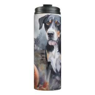 Garrafa Térmica Halloween Grande Suíço Com Pumpkins Assustado