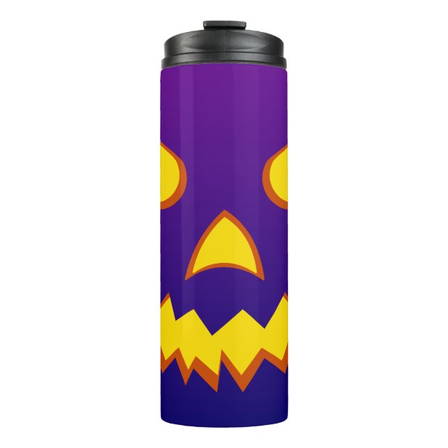 Garrafa Térmica Halloween Grinning Face Jack o Lanterna Pumpkin (Frente)