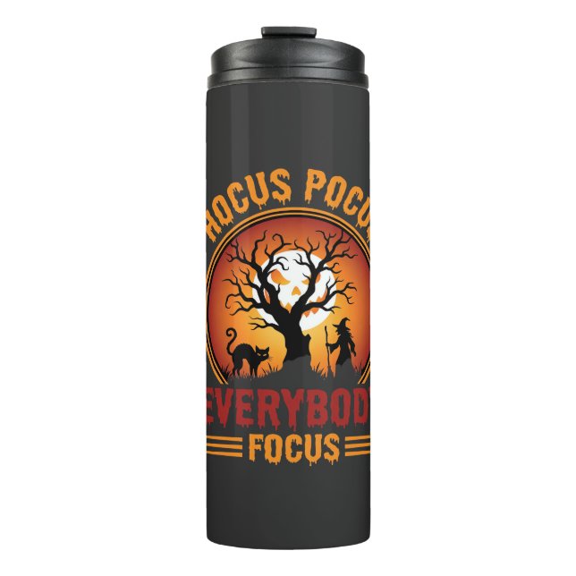 Garrafa Térmica Halloween Hocus Pocus Everybody Focus Witch Tree (Frente)