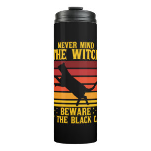 Garrafa Térmica Halloween Nevermind the Witch Beware Of The Cat