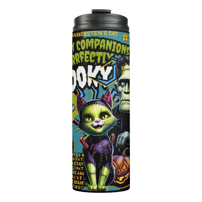 GARRAFA TÉRMICA HALLOWEEN O GATO DE FRANKENSTEIN (Frente)