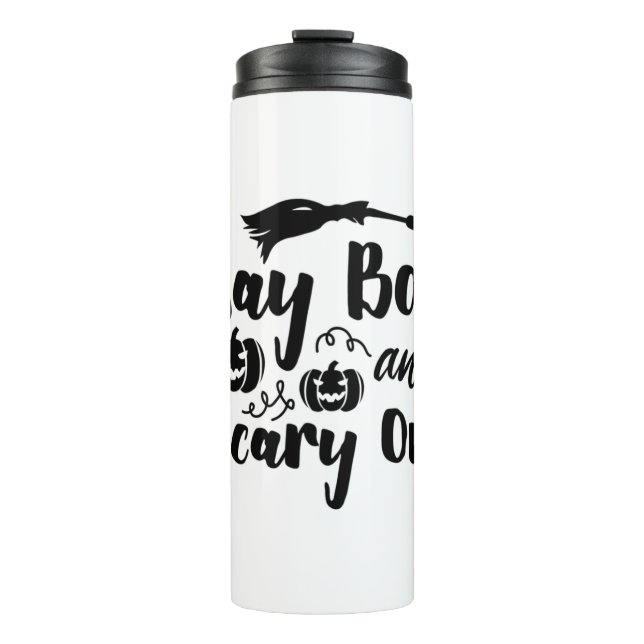 Garrafa Térmica Halloween Say Boo And Scary On Birthday (Frente)