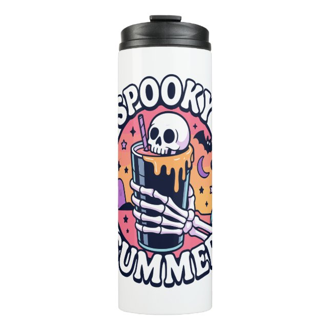 Garrafa Térmica Halloween Spooky Summer Skeleton Beber (Frente)