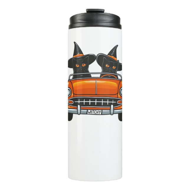Garrafa Térmica Halloween Witchy Cats Classic T-Shirt (Frente)