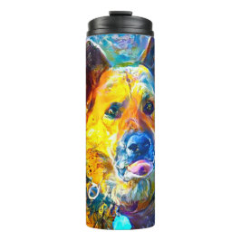 Garrafa Térmica Halo: Retrato de um German shepherd