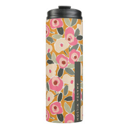 Garrafa Térmica Hand-Drawn Bold Inky Floral Pattern- Sunlit Meadow