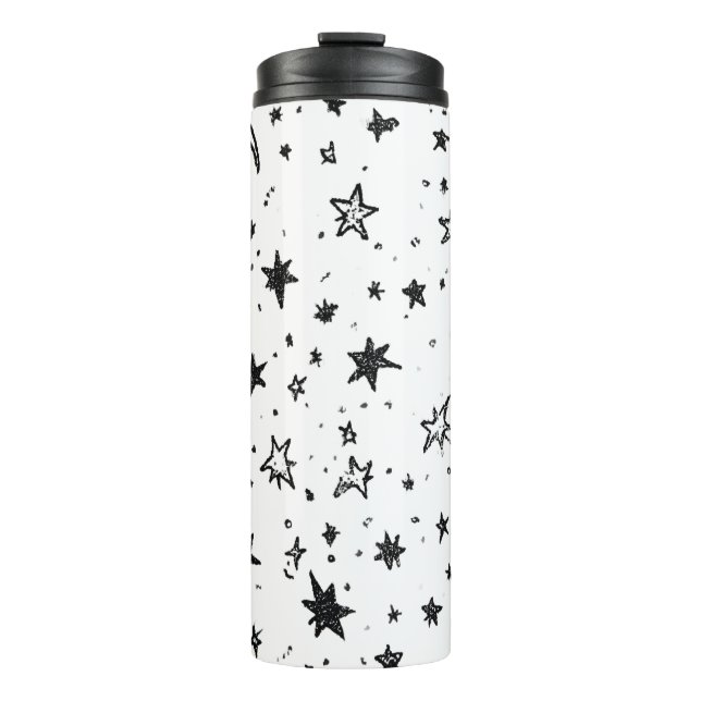 Garrafa Térmica Hand Drawn Celestial Night Sky Pattern (Frente)