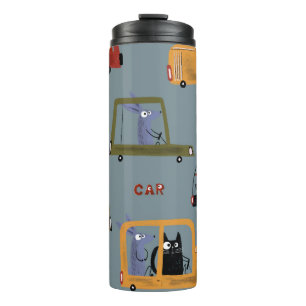 Garrafa Térmica Hand drawn digital pencil pastel color seamless pa