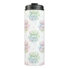 Garrafa Térmica Hand-Lettered Happy Easter Watercolor