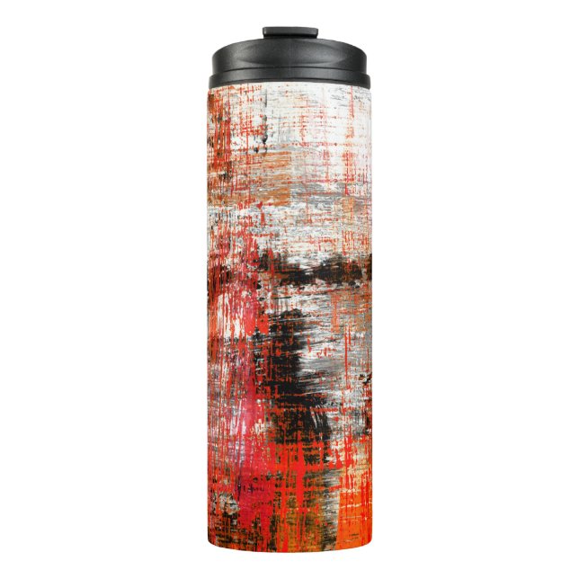 Garrafa Térmica  hand painted abstract backgroundabstract,art,oil, (Frente)