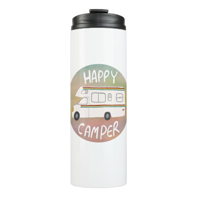 Garrafa Térmica Happy Camper Rainbow RV Sunset Motorhome RV (Frente)