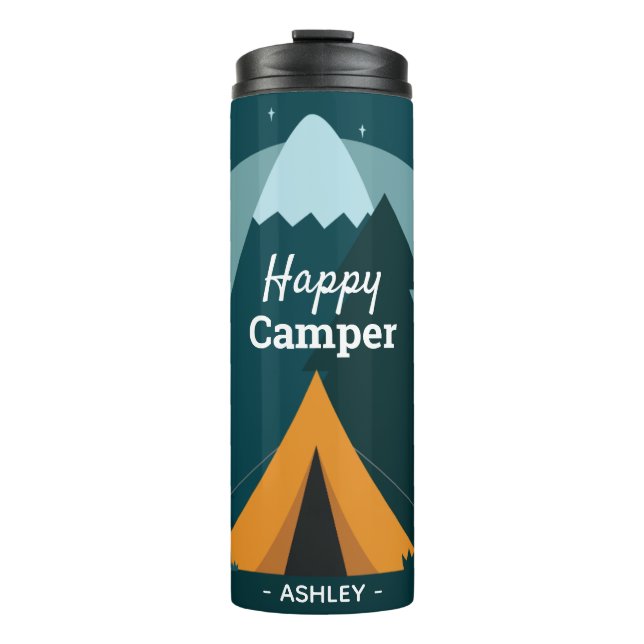 Garrafa Térmica Happy Camper Tent and Mountains (Frente)