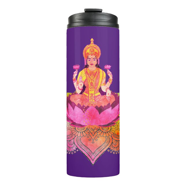 Garrafa Térmica Happy Diwali - Deepalavi Lakshmi Goddese 4 (Frente)