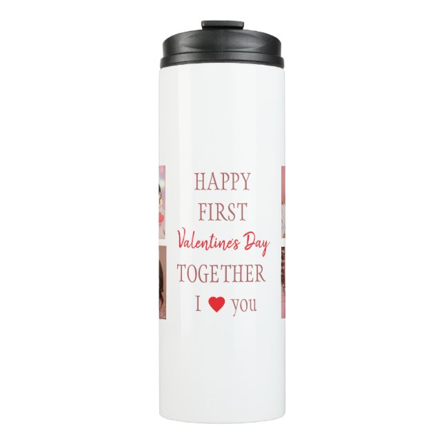 Garrafa Térmica Happy First Valentine's Day Custom Thermal Tumbler (Frente)
