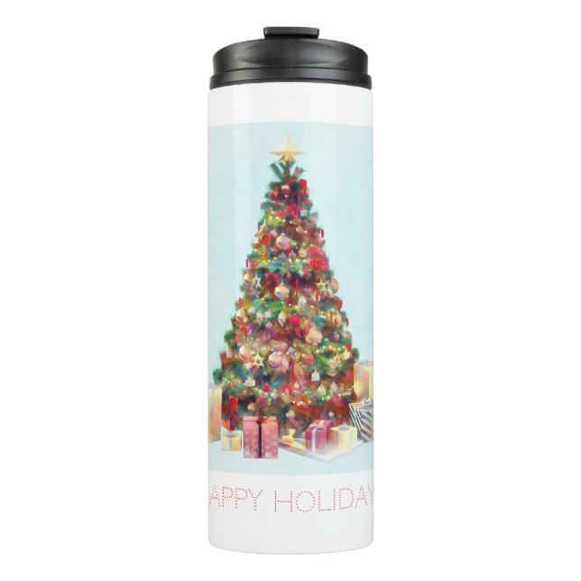 Garrafa Térmica Happy Holidays. Christmas Tree (Frente)