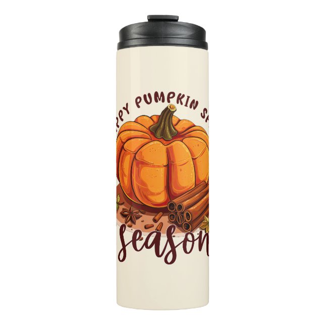 Garrafa Térmica Happy Pumpkin Spice Season - Cozy Autumn Vibes (Frente)