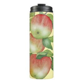 Garrafa Térmica Harmonia Doce: Maçãs de Aquarela e uma Abelha
