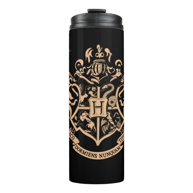 Garrafa Térmica Harry Potter | Brasão de Armas Cruzado de Hogwarts (Frente)