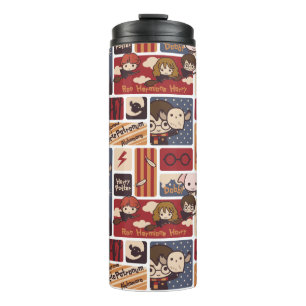 Garrafa Térmica Harry Potter Cartoon Scenes Pattern