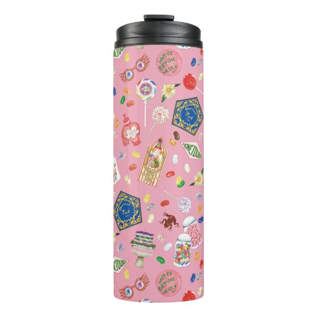 Garrafa Térmica HARRY POTTER™ | Sapos de chocolate e padrão de doc (Frente)