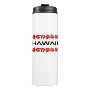 Garrafa Térmica Hawaii Aloha Flor Banda Cor-de-Luz