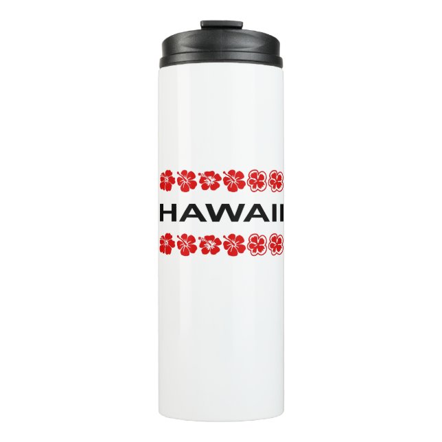 Garrafa Térmica Hawaii Aloha Flor Banda Cor-de-Luz (Frente)