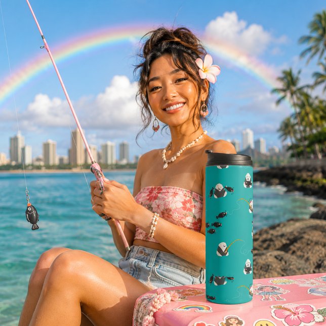 Garrafa Térmica Hawaii Kawaii Musubi Pesca (Criador carregado)