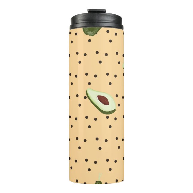 Garrafa Térmica Healthy foods. Seamless avocado pattern,  avocado  (Frente)