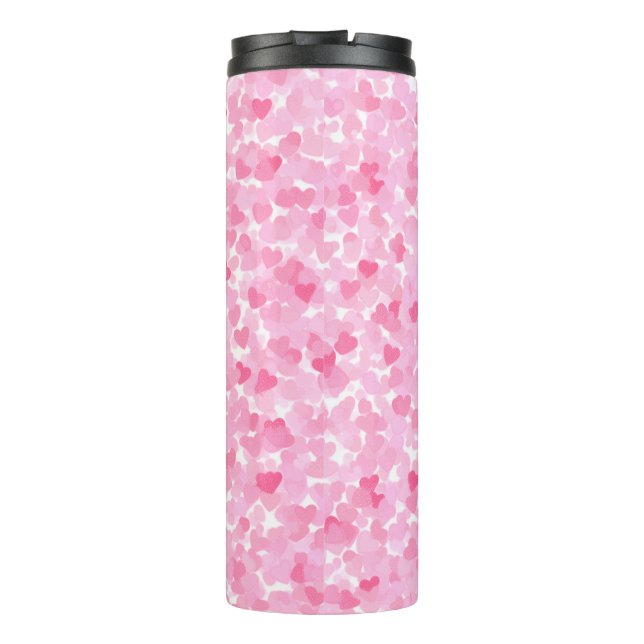 Garrafa Térmica Heart Confetti Pattern – Cute Romantic Celebration (Verso)