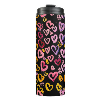 Garrafa Térmica Hearts Galore: Padrão Sem Costura De Aquarela