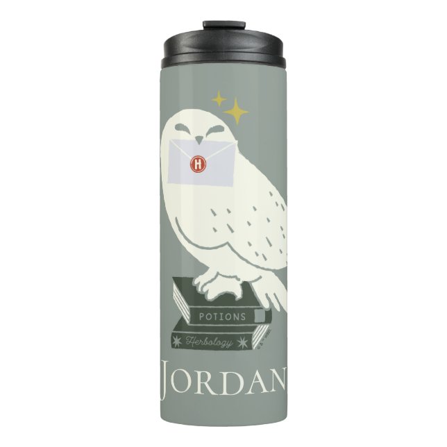 Garrafa Térmica Hedwig com desenho caprichoso de carta (Frente)
