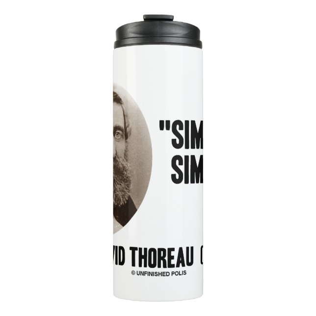 Garrafa Térmica Henry David Thoreau Simplifique a citação (Frente)