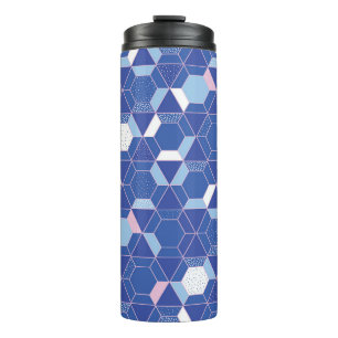 Garrafa Térmica Hexágonos, triângulos: padrão de abstrato geométri